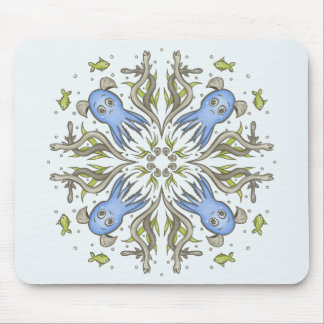 Kawaii Octopus Kaleidoscope - Ocean Dreams Kids Mouse Pad