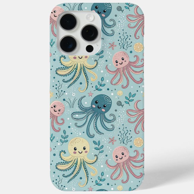 Kawaii Octopus Pattern Case-Mate iPhone Case (Back)