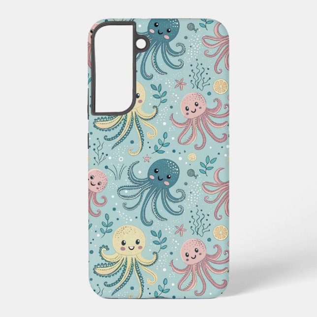 Kawaii Octopus Pattern Samsung Galaxy Case (Back)