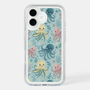 Kawaii Octopus Pattern iPhone 16 Case