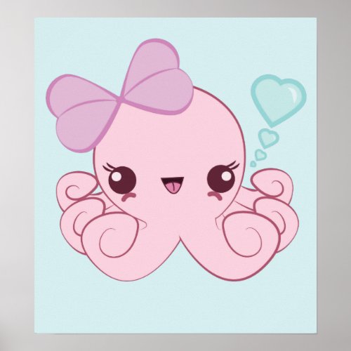 Kawaii Octopus Poster