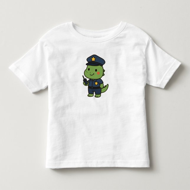 Kawaii Officer Dinosaur – Cute Dino Jobs Toddler T-shirt (Front)