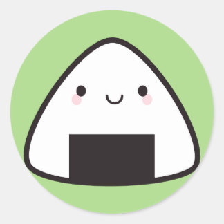 Kawaii Onigiri Rice Ball Classic Round Sticker