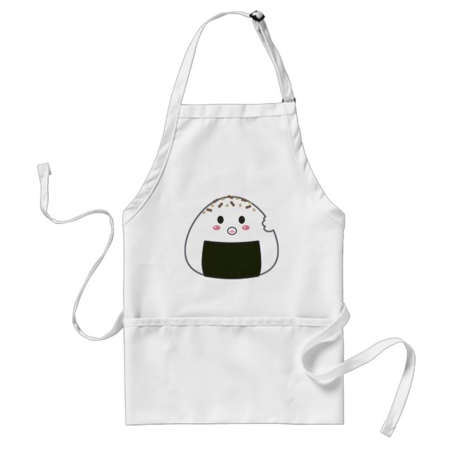 Kawaii "Onigiri" Rice Ball with Bitemark Adult Apron (Front)