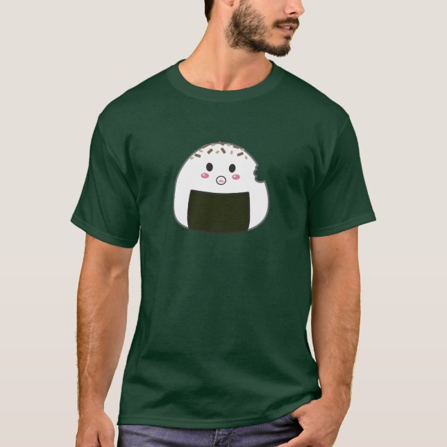 Kawaii "Onigiri" Rice Ball with Bitemark T-Shirt (Front)
