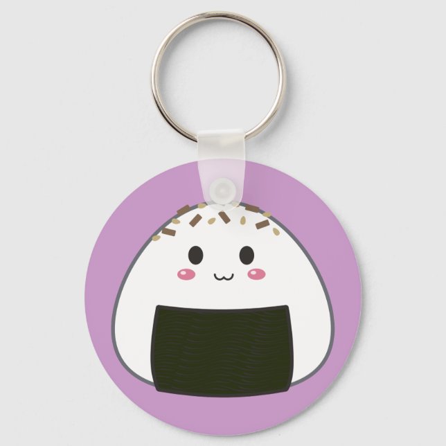 Kawaii "Onigiri" Rice Ball with Toppings Keychain (Front)