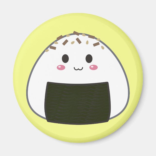 Kawaii "Onigiri" Rice Ball with Toppings Magnet (Front)