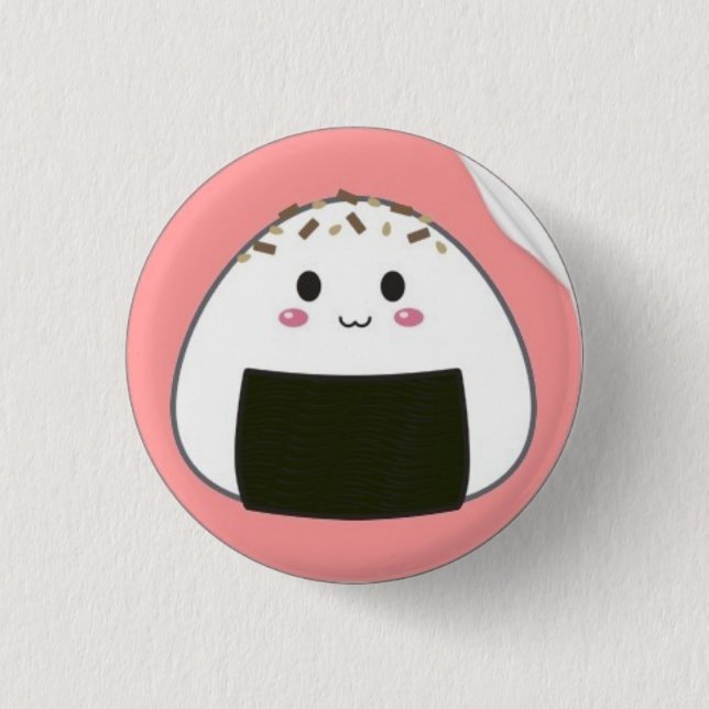 kawaii_onigiri_rice_ball_with_toppings_sticker-p21 button (Front)