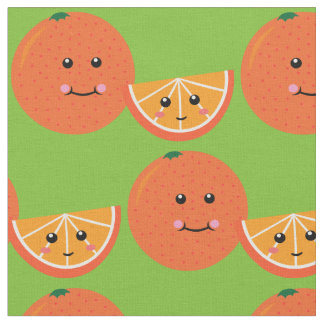 Kawaii Orange Fabric
