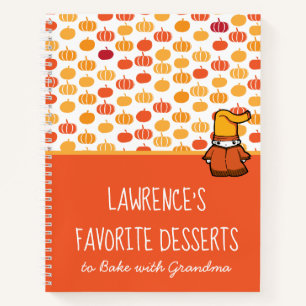 Kawaii Orange Pumpkin Little Chef Recipes Notebook