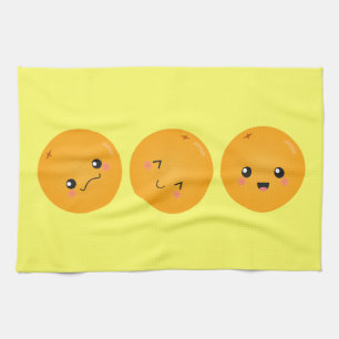 Kawaii Orange Rolling Around Kitchen Towel
