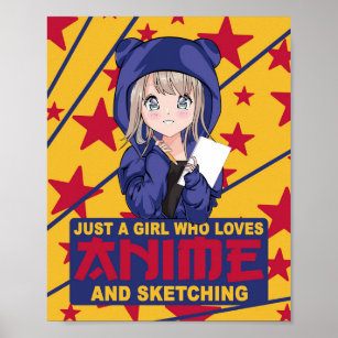 Kawaii Otaku Girl - Cute Japanese Manga - Anime Poster