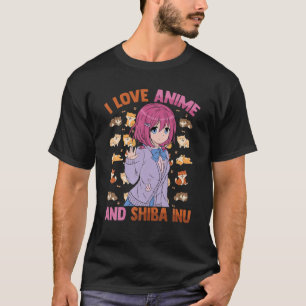 Kawaii Otaku - I Love Anime And Shiba Inu - Cute M T-Shirt