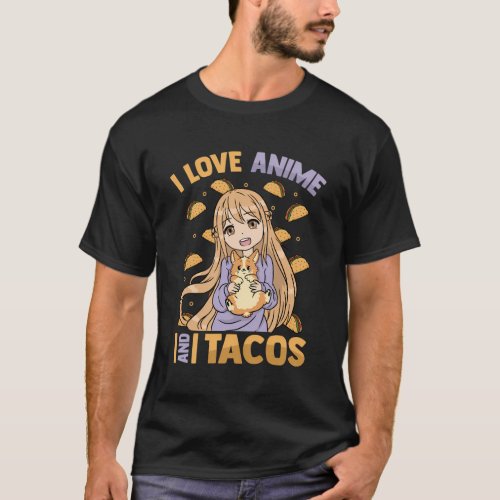 Kawaii Otaku I Love Anime And Tacos ga T_Shirt