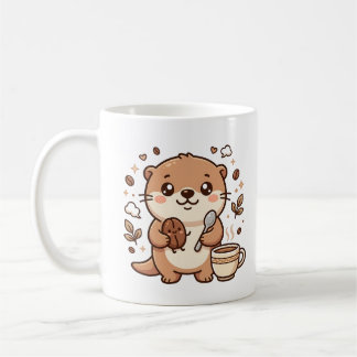 Kawaii Otter Bean Spoon Coffee Mug