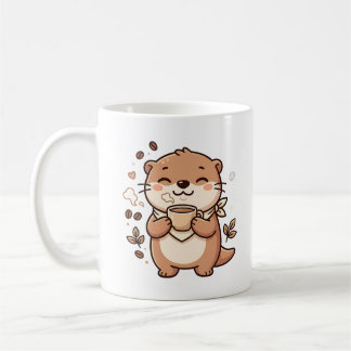 Kawaii Otter Coffee Mug Illustration