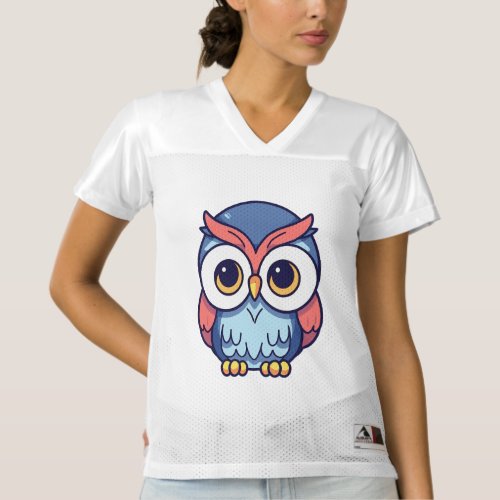 Kawaii Owl Graphic Design Spreading Joy with Ever Womens Football Jersey