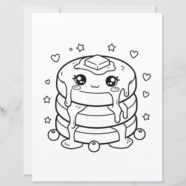 Kawaii pancake stack coloring (Front)