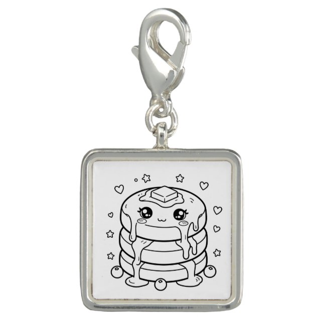 Kawaii pancake stack coloring charm (Front)