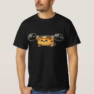 Kawaii Pancake Weightlifting Cute Gym Fitness T-Shirt