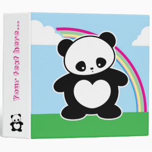 Kawaii panda 3 ring binder