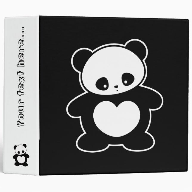 Kawaii panda 3 ring binder (Front/Spine)