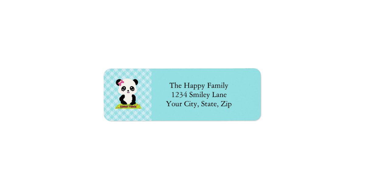 Kawaii Panda Address Labels | Zazzle