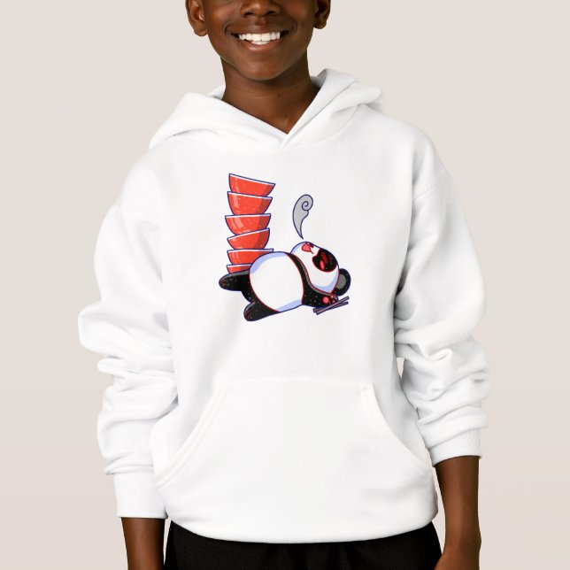 Kawaii Panda and Ramen Bowls Hoodie (Front)