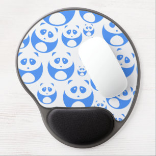 Kawaii Panda Baby Blue and WhitePattern Gel Mouse Pad