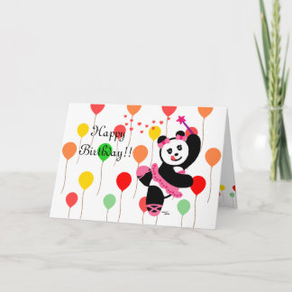 Kawaii Panda Ballet Dancer Recital Birthday Card