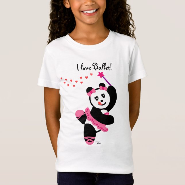 Kawaii Panda Ballet Dancer Recital T-Shirt (Front)