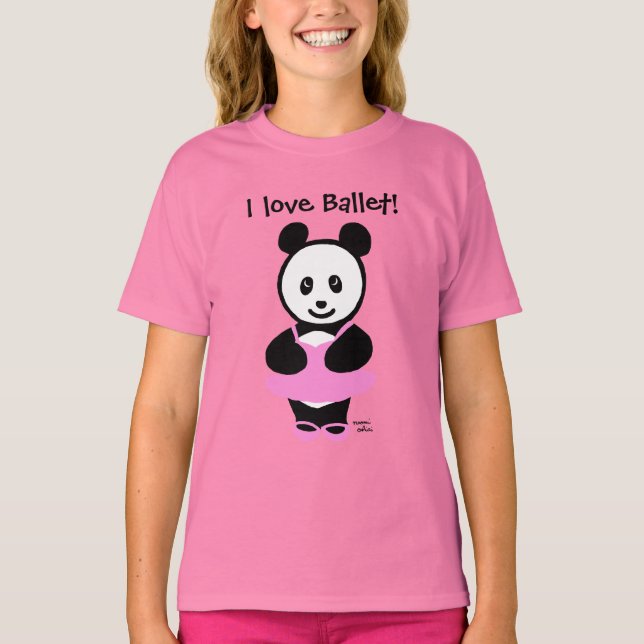 Kawaii Panda Ballet Dancer T-Shirt (Front)