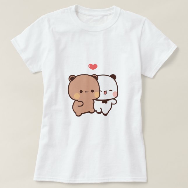 T-Shirt Cute Bubu Dudu Panda Bear Couple Love - 100% Coton Unisexe - Coupe Classique Confortable