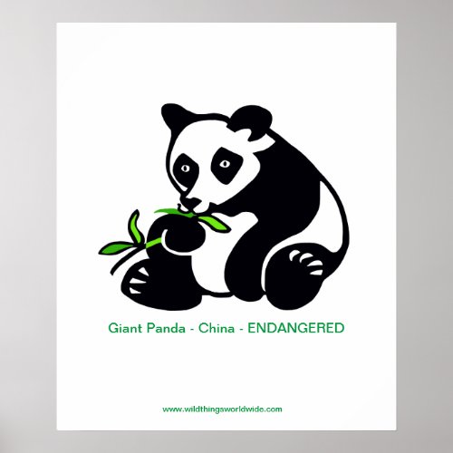 Kawaii PANDA Bear _Endangered animal  Conservation Poster