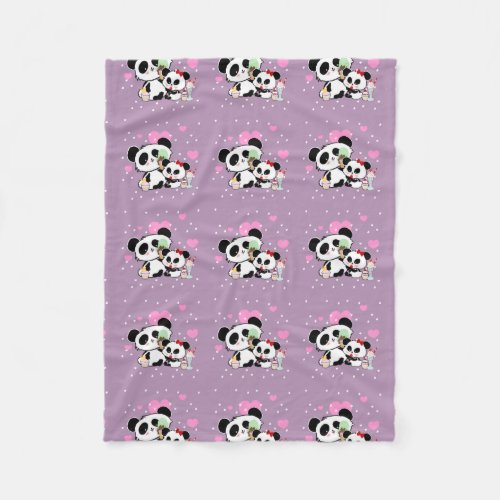 Kawaii Panda Bear Funny Cute Named Gifts Fleece Blanket