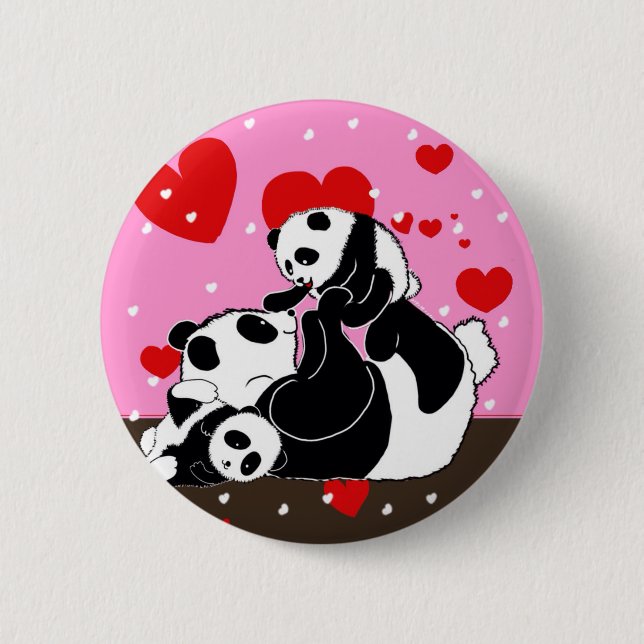 Kawaii Panda Bear Funny Cute Named Gifts Pinback Button (Front)