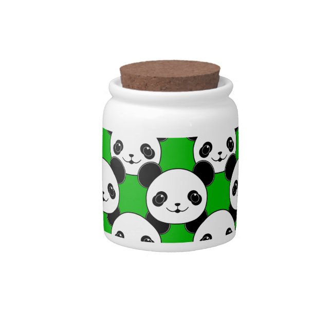 Kawaii Panda Bear Pattern Candy Jar (Front)