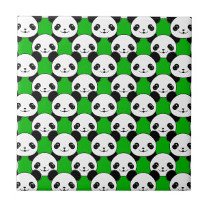 Kawaii Panda Bear Pattern Ceramic Tile
