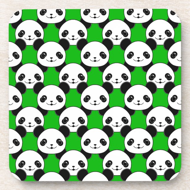 Kawaii Panda Bear Pattern Coaster (Front)