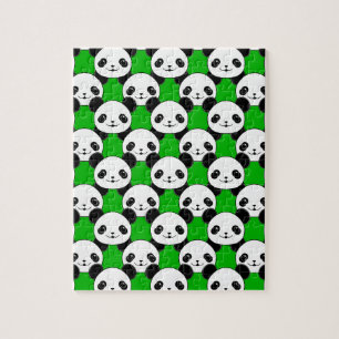 Kawaii Panda Bear Pattern Jigsaw Puzzle