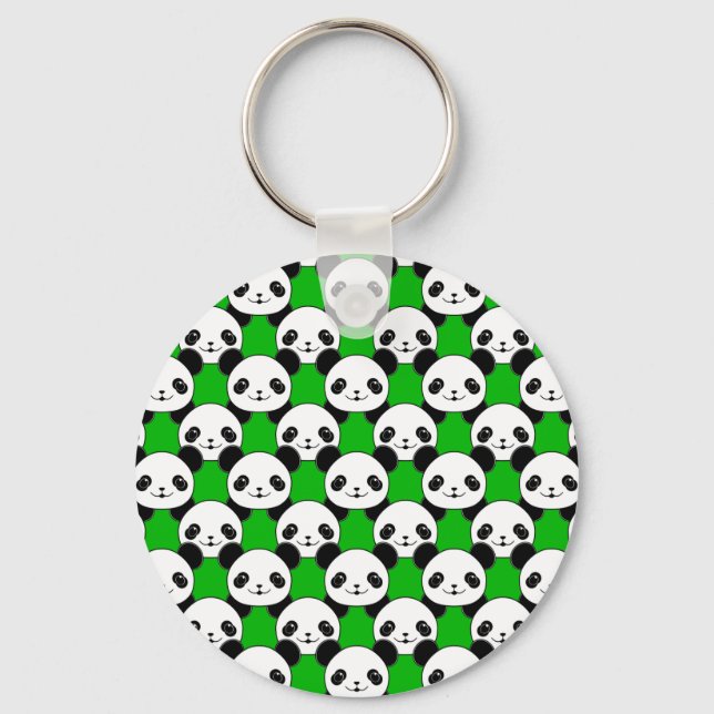 Kawaii Panda Bear Pattern Keychain (Front)