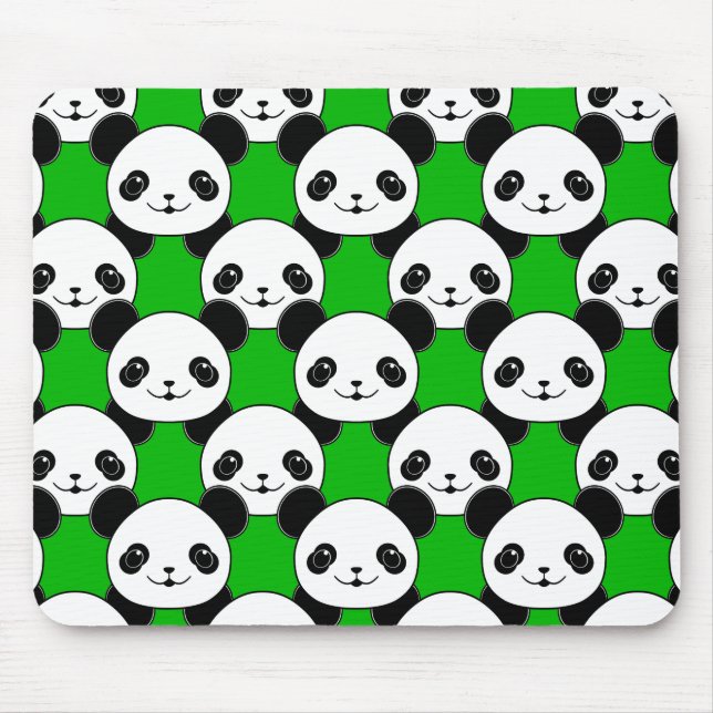 Kawaii Panda Bear Pattern Mouse Pad (Front)