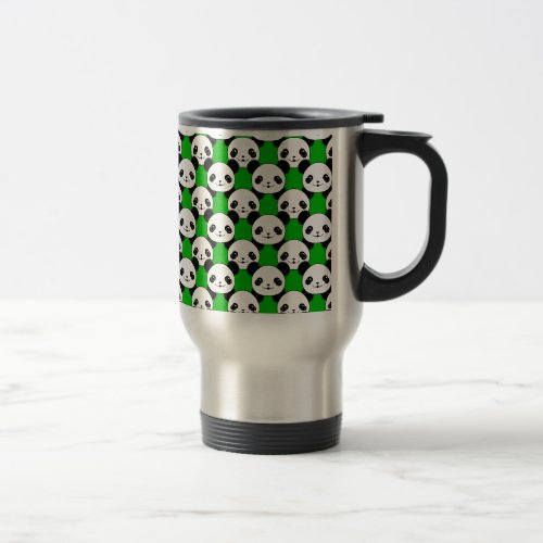 Kawaii Panda Bear Pattern Travel Mug