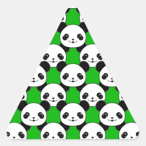 Kawaii Panda Bear Pattern Triangle Sticker