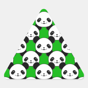 Kawaii Panda Bear Pattern Triangle Sticker