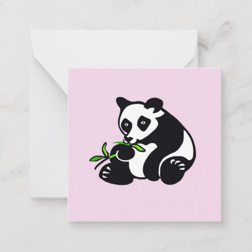  Kawaii PANDA Bear _Wildlife _ Nature _ Pink Note Card