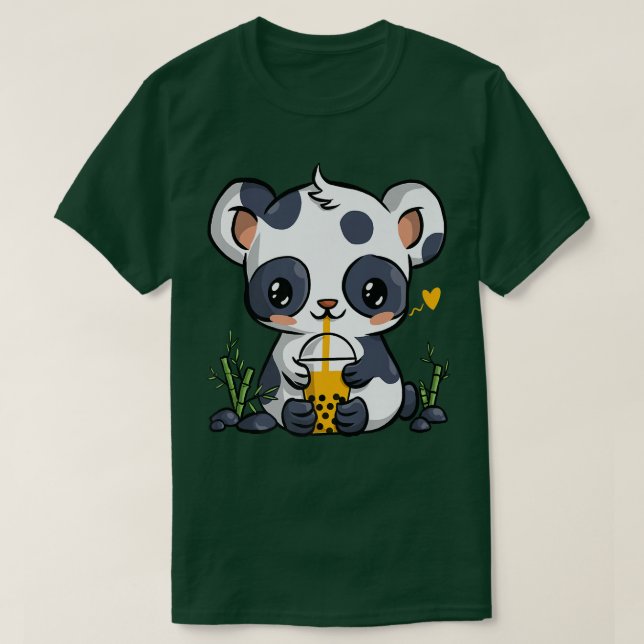 Kawaii Panda Boba Bubble Tea Drinker Anime Gift Gi T-Shirt (Design Front)