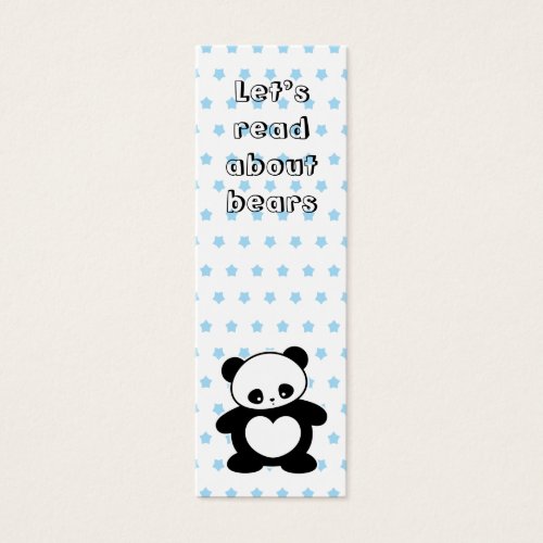 Kawaii panda bookmark business card templates