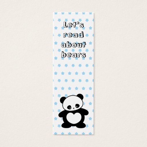 Customizable Kawaii panda bookmark business card templates
