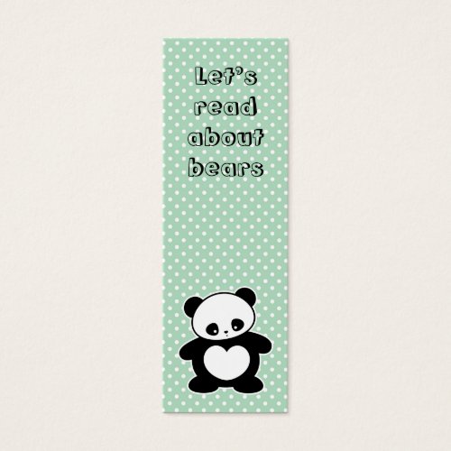 Kawaii panda bookmark business card